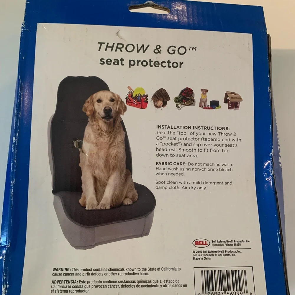 BELL Throw & GO Multi-Use Auto Seat Protector Pet Car Seat 56999-8 NEW NWT